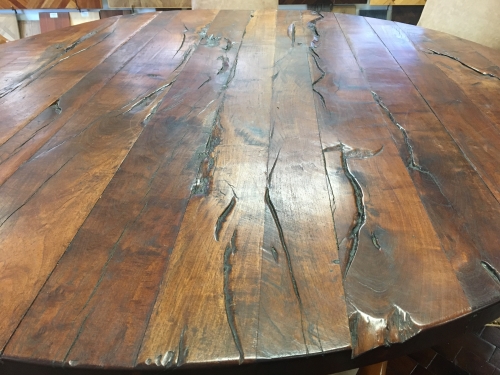 Distressed Mesquite Round Table