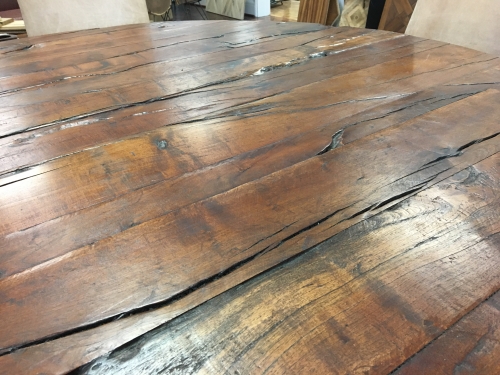 Distressed Mesquite Round Table