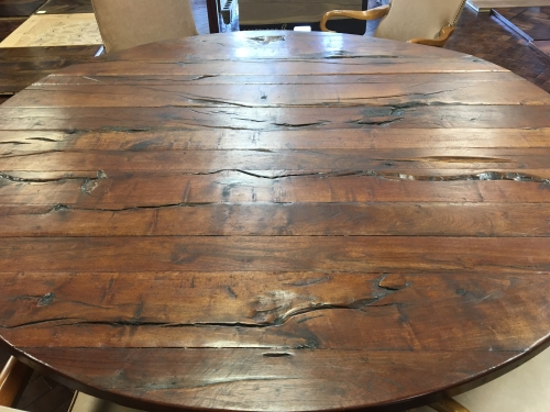 Distressed Mesquite Round Table