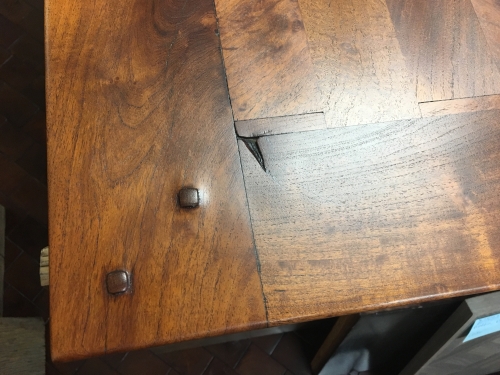 Mesquite Basket Weave Table With Cypress Bark Legs