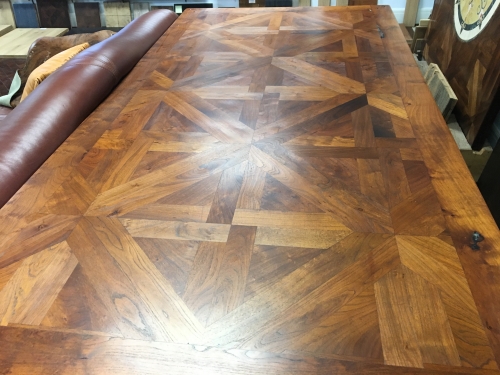 Mesquite Basket Weave Table With Cypress Bark Legs