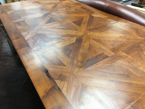 Mesquite Basket Weave Table With Cypress Bark Legs