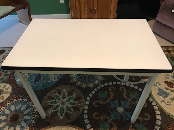 Vintage Enamel Top Table