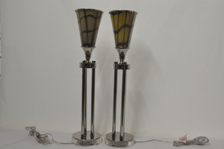Pair of Torchier Lamps and Shades