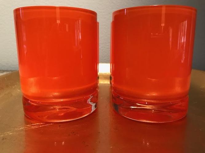 Set of 4 Orange High Ball Glasses