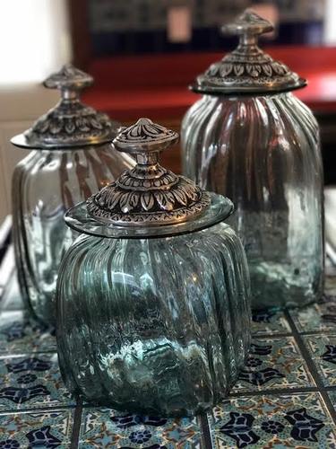 Set of 3 Glass Canisters 