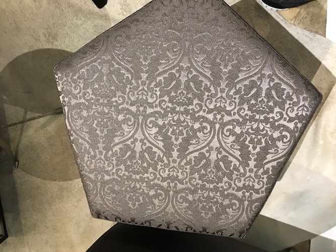 Parisian Pewter  Octagonal Ottoman