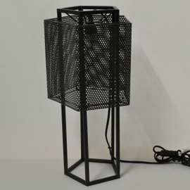 Pr of Sabato Black Mesh Table Lamps